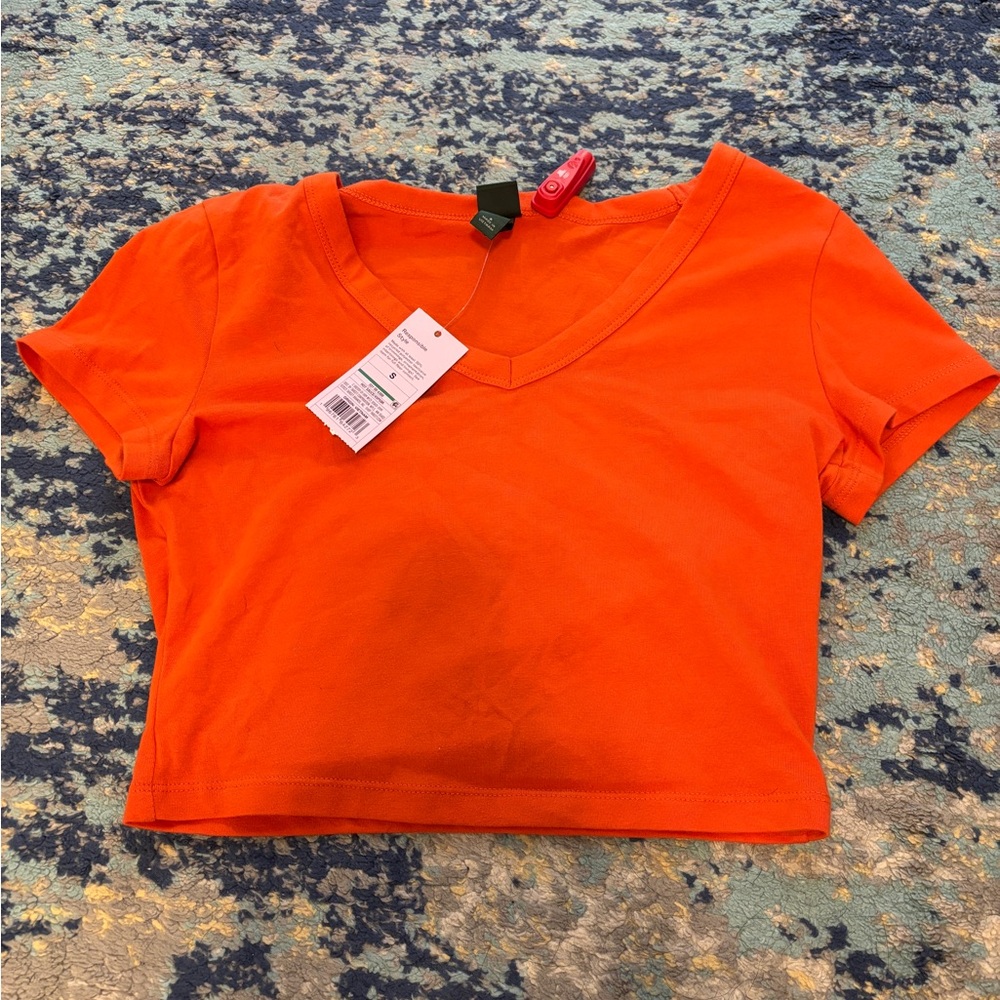 Target Vibrant Orange V-Neck Crop Top
